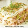 Lasaña de salmón y puerros con Thermomix