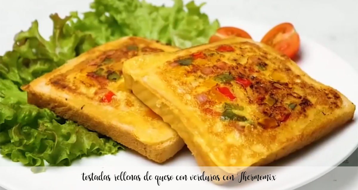 toast ripieni di formaggio e verdure con Bimby 