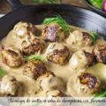 Alb&oacute;ndigas de ricotta en salsa de champi&ntilde;ones con Thermomix