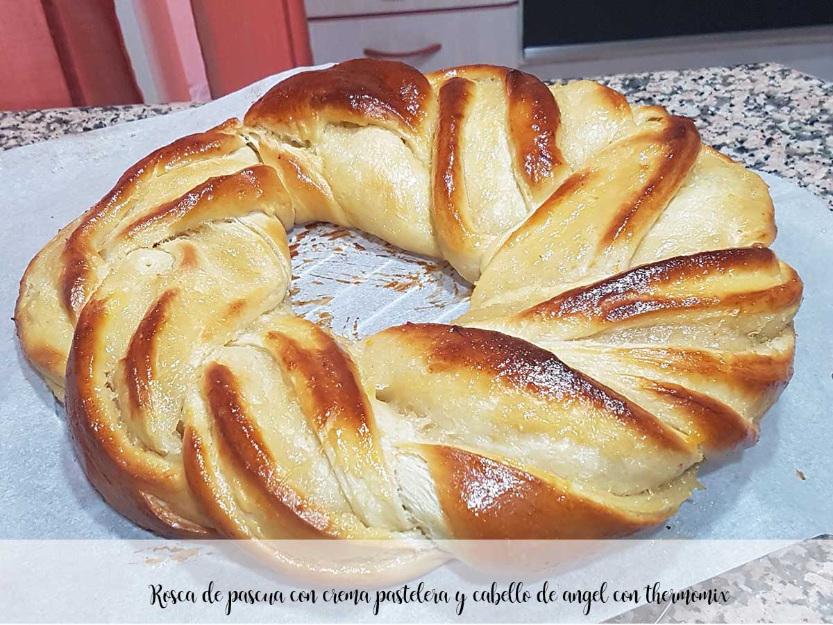 Torta pasquale con crema pasticcera e capelli d'angelo con Bimby