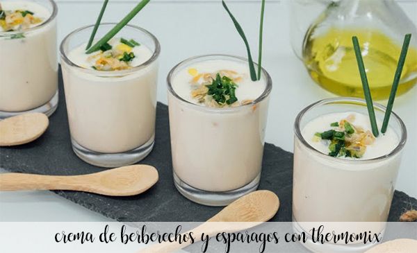 crema di asparagi con fasolari al Bimby