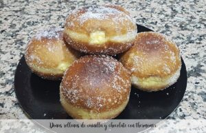 Ciambelle ripiene di vaniglia e cioccolato con bimby