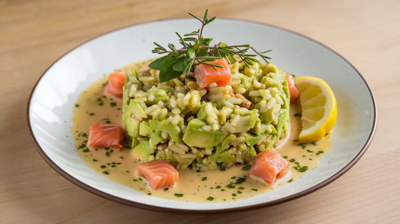 Insalata di salmone, avocado e riso con salsa con Bimby