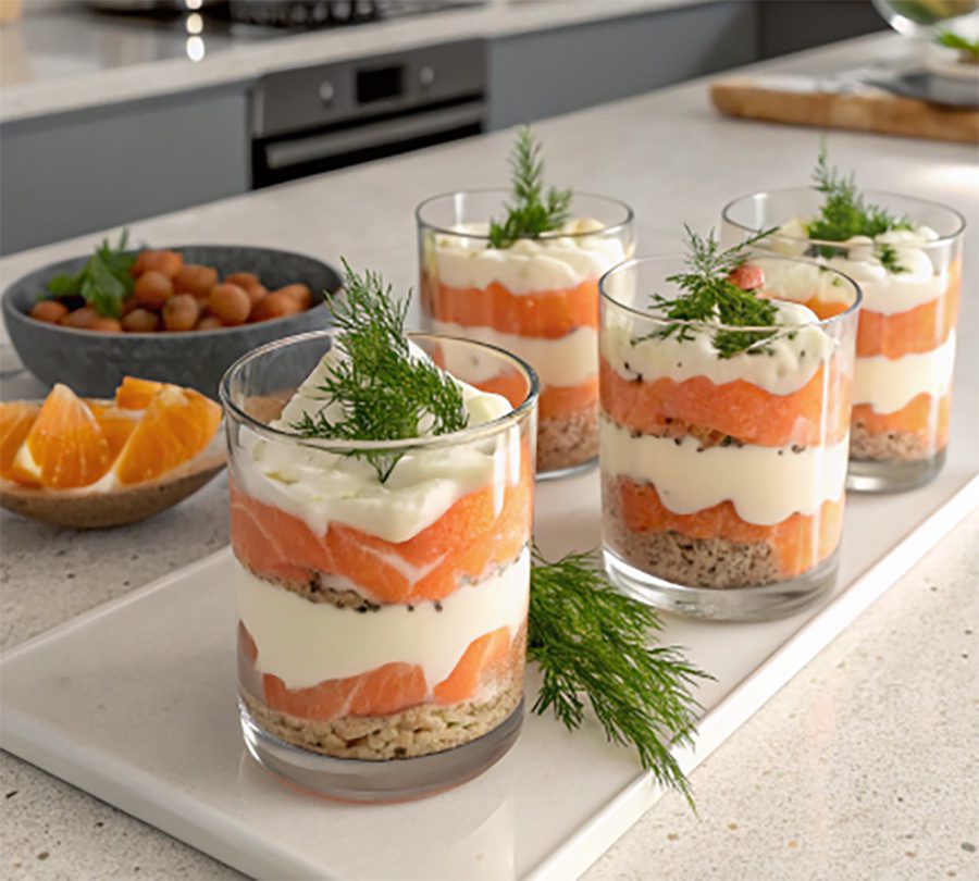 Verrine di salmone e formaggio bianco con Bimby